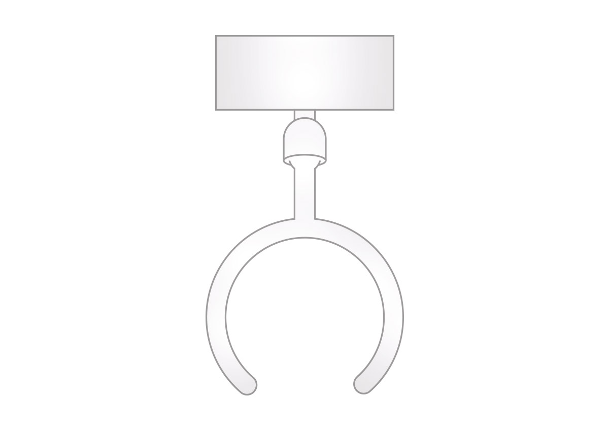 Displayhalter für Rohre, weiß