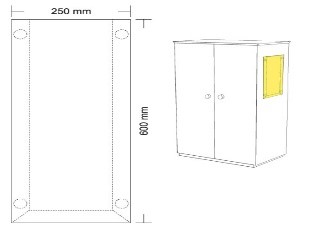 Hart-PVC Tasche 25 x 60 cm, Hochformat