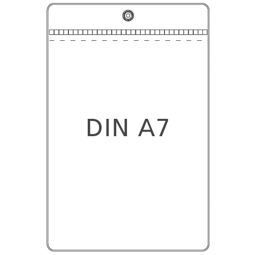 Preisschildhülle DIN A7 Hochformat mit Metallöse