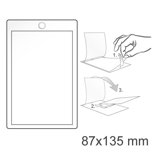 Kaltlaminiertasche/ Seal Up Card, 87 x 135 mm, Hochformat