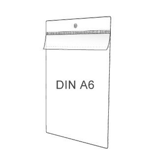 Preisschildhülle DIN A6 Hochformat mit Klappe