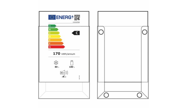 Energielabel-Tasche selbstklebend 96 x 192 mm