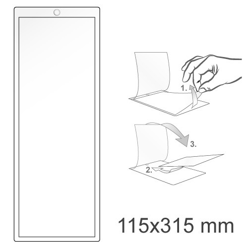 Kaltlaminiertasche/ Seal Up Card, 115 x 315 mm, Hochformat