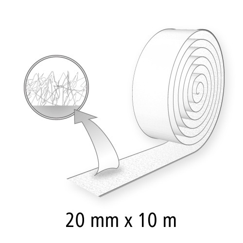 Klettband (Flausch), 20 mm breit, 10 m lang