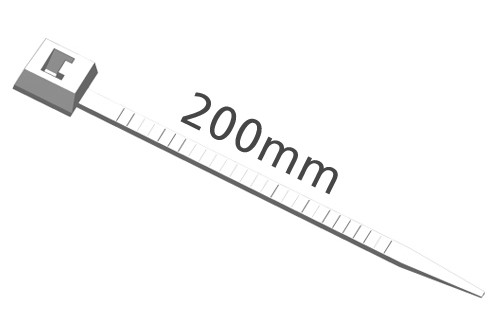 Kabelbinder, 200 x 2,5 mm, schwarz