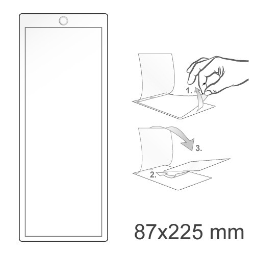 Kaltlaminiertasche/ Seal Up Card, 87 x 225 mm, Hochformat