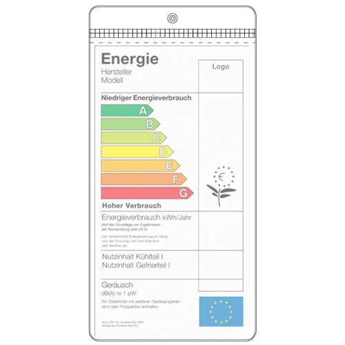 Energielabel-Hülle / E-Geräte 116 x 230 mm