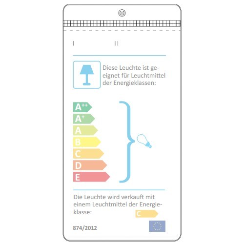 Energielabel-Hülle Leuchtmittel 55 x 105 mm