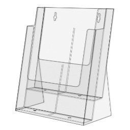 Prospektbox, DIN 4, 2-Fach, stehend oder hängend