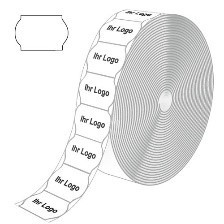 Etiketten für Contact, weiß, wellenförmig, mit Ihrem LOGO