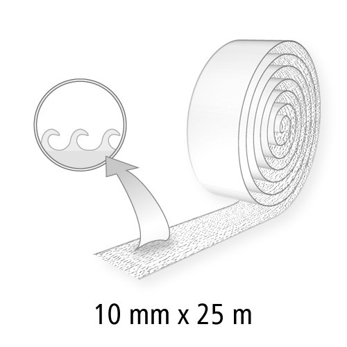 Klettband (Haken), 10 mm breit, 25 m lang