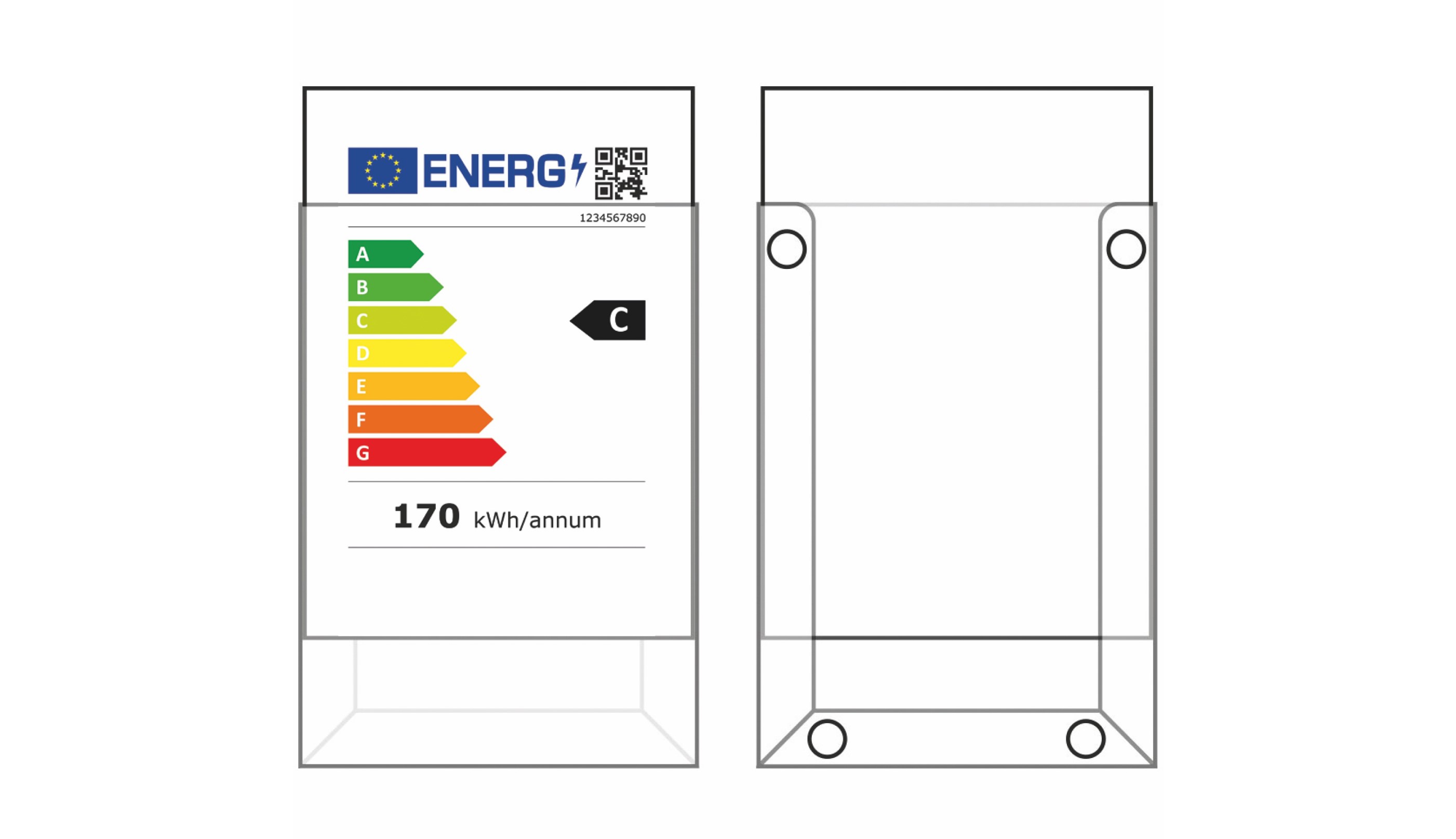 EnergielabelTaschenhülle für Dunstabzugshauben aus HartPVC online
